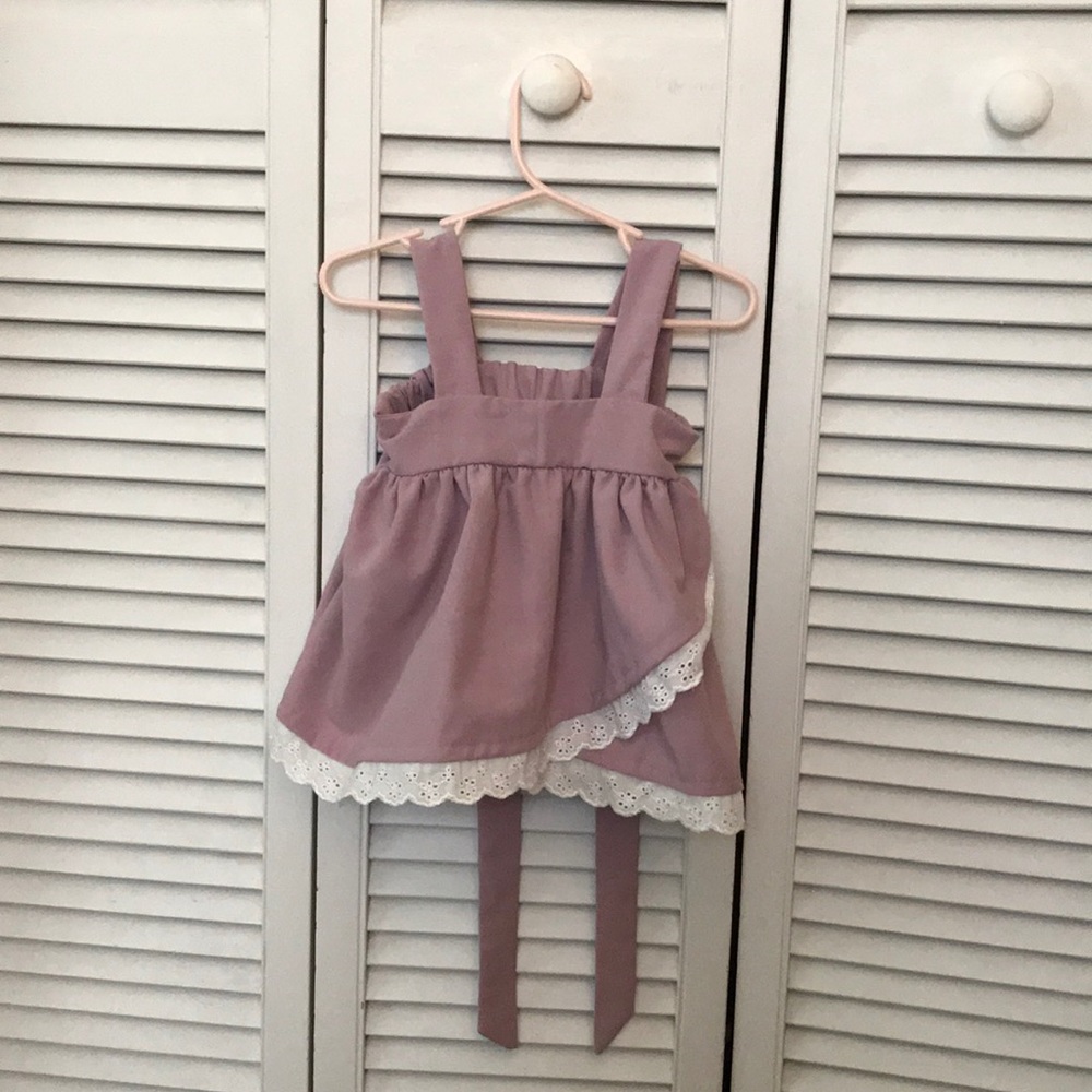 Adorable toddler suspender skirt